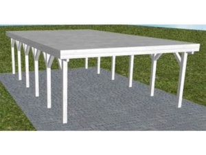 JODA Carport Burg LG Select Holzblende, Flachdach vorb.f. Gründach