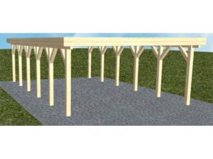 JODA Carport Burg LO Master Holzblende, Flachdach ohne Bedachung