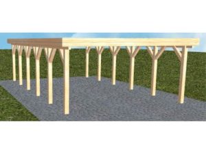 JODA Carport Burg LO Perfect Holzblende, Flachdach ohne Bedachung