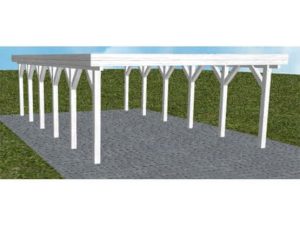 JODA Carport Burg LO Select Holzblende, Flachdach ohne Bedachung
