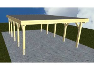 JODA Carport Burg MF Classic Holzblende, Flachdach mit EPDM Folie