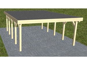 JODA Carport Burg MF Master Holzblende, Flachdach mit EPDM Folie