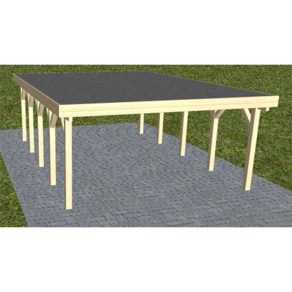 JODA Carport Burg MF Master Holzblende, Flachdach mit EPDM Folie