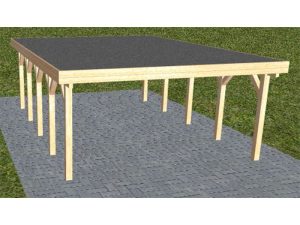 JODA Carport Burg MF Perfect Holzblende, Flachdach mit EPDM Folie