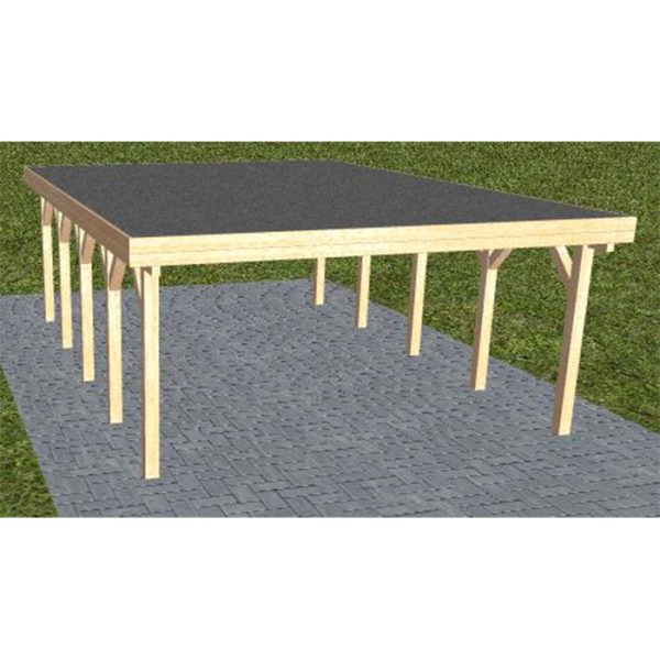 JODA Carport Burg MF Perfect Holzblende, Flachdach mit EPDM Folie