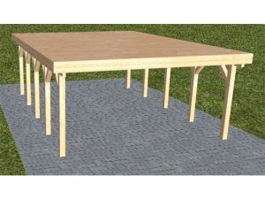 JODA Carport Burg MG Perfect Holzblende, Flachdach vorb.f. Gründach