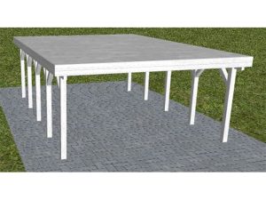 JODA Carport Burg MG Select Holzblende, Flachdach vorb.f. Gründach