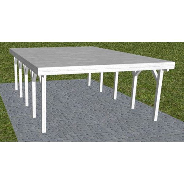 JODA Carport Burg MG Select Holzblende, Flachdach vorb.f. Gründach