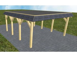 JODA Carport Glücksburg KF Classic Walmblende, Flachdach mit EPDM Folie