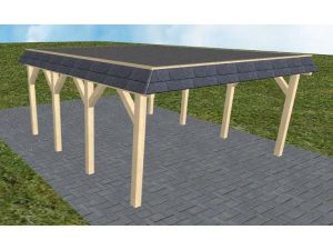 JODA Carport Glücksburg KF Master Walmblende, Flachdach mit EPDM Folie