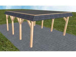 JODA Carport Glücksburg KF Perfect Walmblende, Flachdach mit EPDM Folie