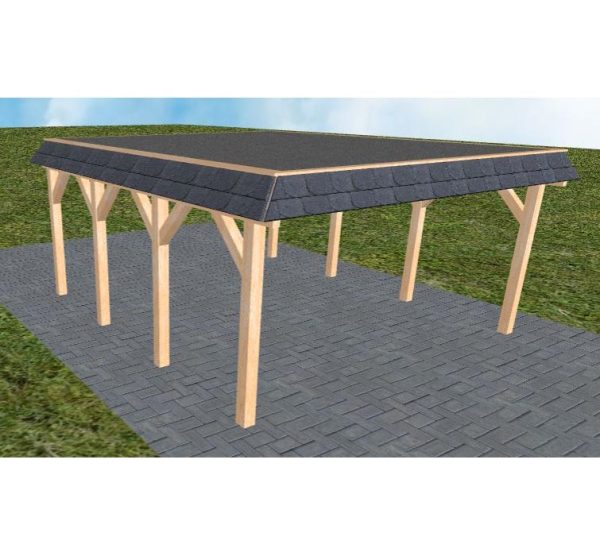 JODA Carport Glücksburg KF Perfect Walmblende, Flachdach mit EPDM Folie