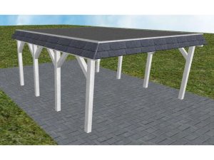 JODA Carport Glücksburg KF Select Walmblende, Flachdach mit EPDM Folie