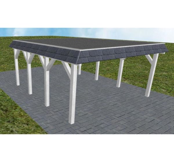JODA Carport Glücksburg KF Select Walmblende, Flachdach mit EPDM Folie
