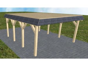 JODA Carport Glücksburg KG Master Walmblende, Flachdach vorb.f. Gründach