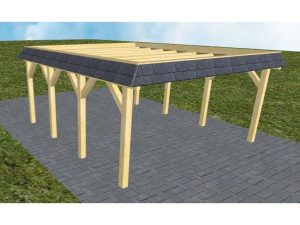 JODA Carport Glücksburg KO Classic Walmblende, Flachdach ohne Bedachung