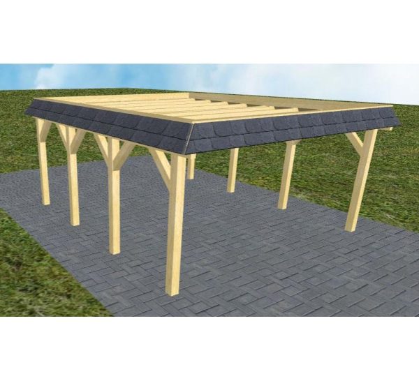 JODA Carport Glücksburg KO Classic Walmblende, Flachdach ohne Bedachung