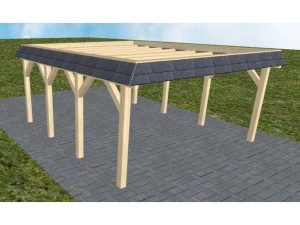 JODA Carport Glücksburg KO Master Walmblende, Flachdach ohne Bedachung