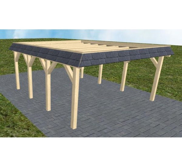 JODA Carport Glücksburg KO Master Walmblende, Flachdach ohne Bedachung