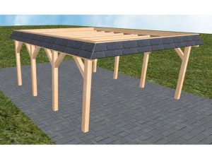 JODA Carport Glücksburg KO Perfect Walmblende, Flachdach ohne Bedachung