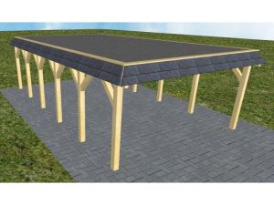 JODA Carport Glücksburg LF Classic Walmblende, Flachdach mit EPDM Folie