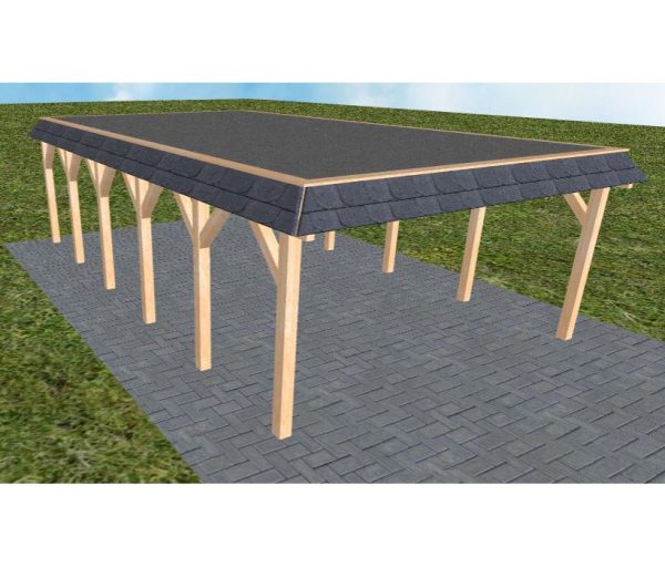 JODA Carport Glücksburg LF Perfect Walmblende, Flachdach mit EPDM Folie
