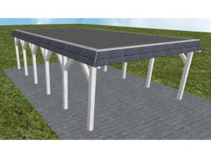 JODA Carport Glücksburg LF Select Walmblende, Flachdach mit EPDM Folie
