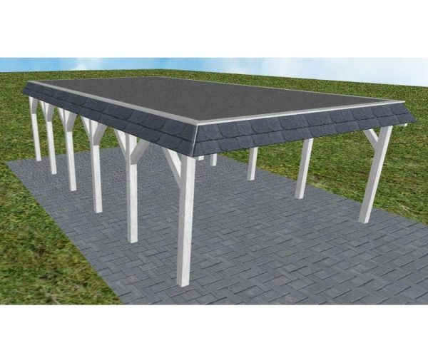 JODA Carport Glücksburg LF Select Walmblende, Flachdach mit EPDM Folie