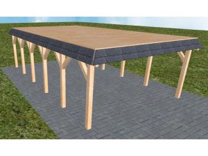 JODA Carport Glücksburg LG Perfect Walmblende, Flachdach vorb.f. Gründach