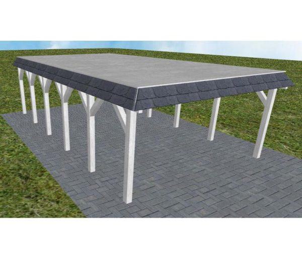 JODA Carport Glücksburg LG Select Walmblende, Flachdach vorb.f. Gründach