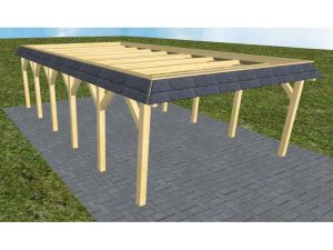 JODA Carport Glücksburg LO Classic Walmblende, Flachdach ohne Bedachung