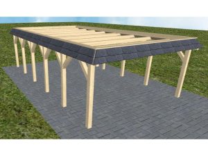 JODA Carport Glücksburg LO Master Walmblende, Flachdach ohne Bedachung