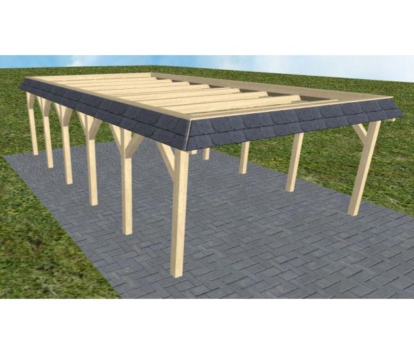 JODA Carport Glücksburg LO Master Walmblende, Flachdach ohne Bedachung