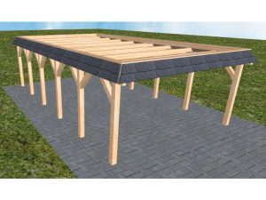JODA Carport Glücksburg LO Perfect Walmblende, Flachdach ohne Bedachung