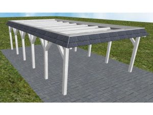 JODA Carport Glücksburg LO Select Walmblende, Flachdach ohne Bedachung