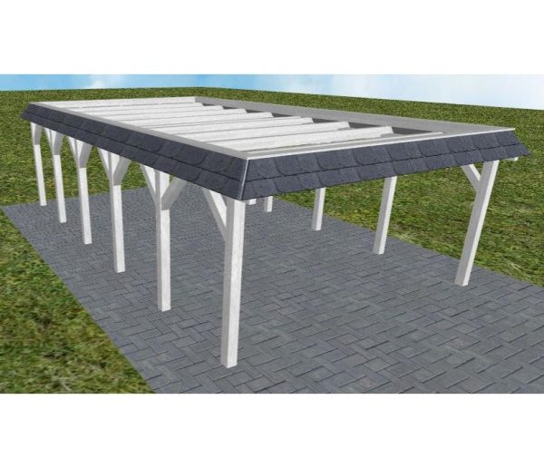 JODA Carport Glücksburg LO Select Walmblende, Flachdach ohne Bedachung