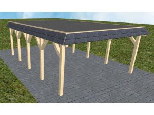 JODA Carport Glücksburg MF Master Walmblende, Flachdach mit EPDM Folie