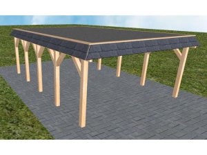 JODA Carport Glücksburg MF Perfect Walmblende, Flachdach mit EPDM Folie