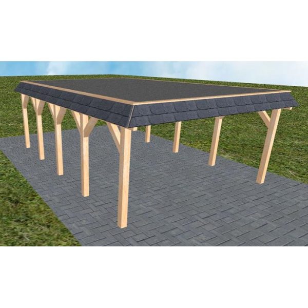 JODA Carport Glücksburg MF Perfect Walmblende, Flachdach mit EPDM Folie