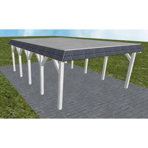JODA Carport Glücksburg MG Select Walmblende, Flachdach vorb.f. Gründach
