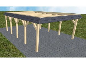 JODA Carport Glücksburg MO Master Walmblende, Flachdach ohne Bedachung