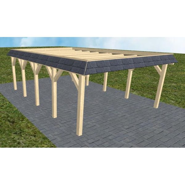 JODA Carport Glücksburg MO Master Walmblende, Flachdach ohne Bedachung