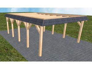 JODA Carport Glücksburg MO Perfect Walmblende, Flachdach ohne Bedachung