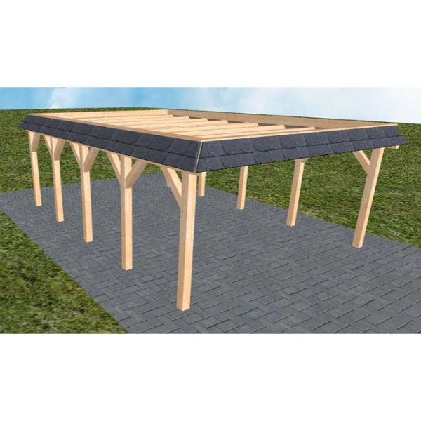 JODA Carport Glücksburg MO Perfect Walmblende, Flachdach ohne Bedachung