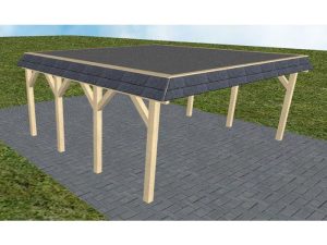 JODA Carport Grömitz KF Master Walmblende, Flachdach mit EPDM Folie