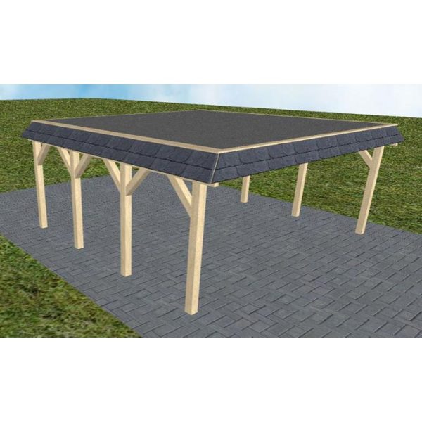 JODA Carport Grömitz KF Master Walmblende, Flachdach mit EPDM Folie