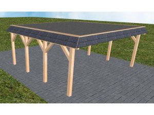 JODA Carport Grömitz KF Perfect Walmblende, Flachdach mit EPDM Folie