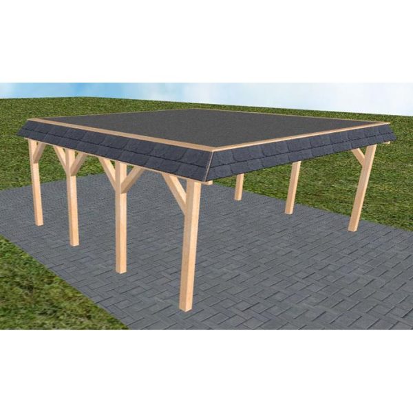 JODA Carport Grömitz KF Perfect Walmblende, Flachdach mit EPDM Folie