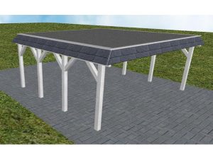 JODA Carport Grömitz KF Select Walmblende, Flachdach mit EPDM Folie