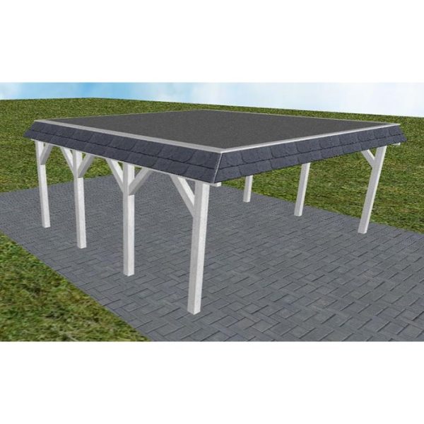 JODA Carport Grömitz KF Select Walmblende, Flachdach mit EPDM Folie